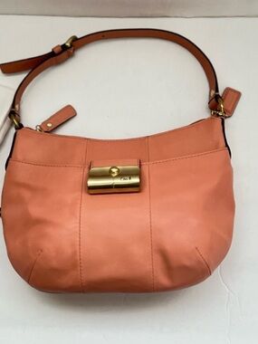Coach Kristy Peach Leather Mini Hobo Bag
